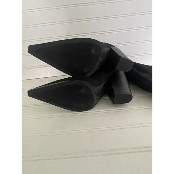 Lulus Faux Suede Knee High Pull On Boots Pointy Toe Mod Block Heel Size 8 - Picture 7 of 8